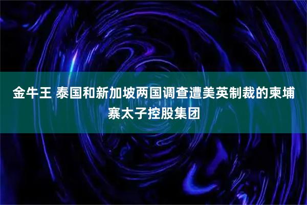 金牛王 泰国和新加坡两国调查遭美英制裁的柬埔寨太子控股集团