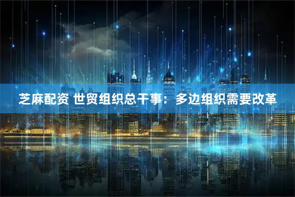 芝麻配资 世贸组织总干事：多边组织需要改革